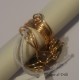 Magie di Trilli - Anello artigianale donna in filo per gioielli dorato, con pietre dure di agata, regolabile