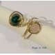 Magie di Trilli - Anello artigianale donna in filo per gioielli dorato, con pietre dure di agata, regolabile