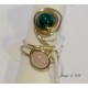 Magie di Trilli - Anello artigianale donna in filo per gioielli dorato, con pietre dure di agata, regolabile