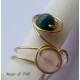Magie di Trilli - Anello artigianale donna in filo per gioielli dorato, con pietre dure di agata, regolabile